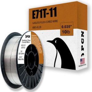 PGN Flux Core Welding Wire - E71T-11 .035 Inch, 10 Pound Spool - Gasless Mild Steel MIG Welding Wire with Low Splatter - For All Position Arc Welding