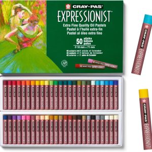 SAKURA Cray-Pas Expressionist Oil Pastel Set - Soft Oil Pastels for Artists - 50 Sticks