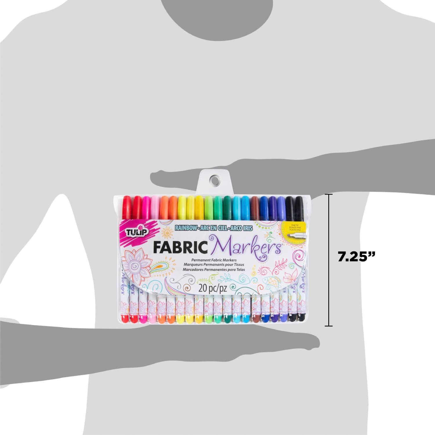 Permanent Nontoxic Fabric Markers, 20 Pack, Multicolor - Image 3